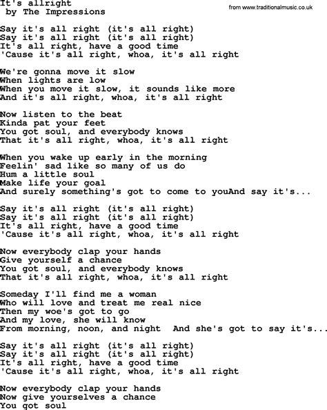 it's alright lyrics|it's alright song lyrics.